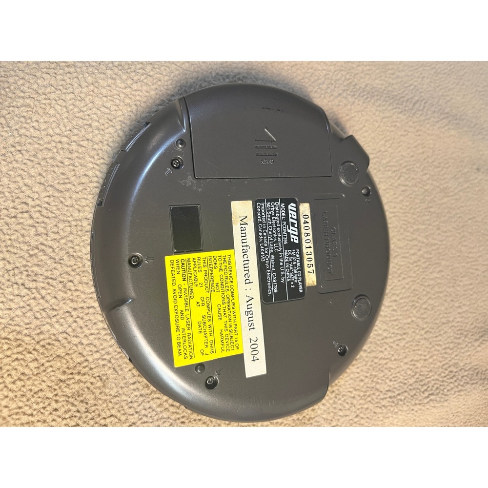 Verge PCDMT395 Portable CD Player MP3 Playback Digital FM Tuner ESP BBS Black - Picture 4 of 9